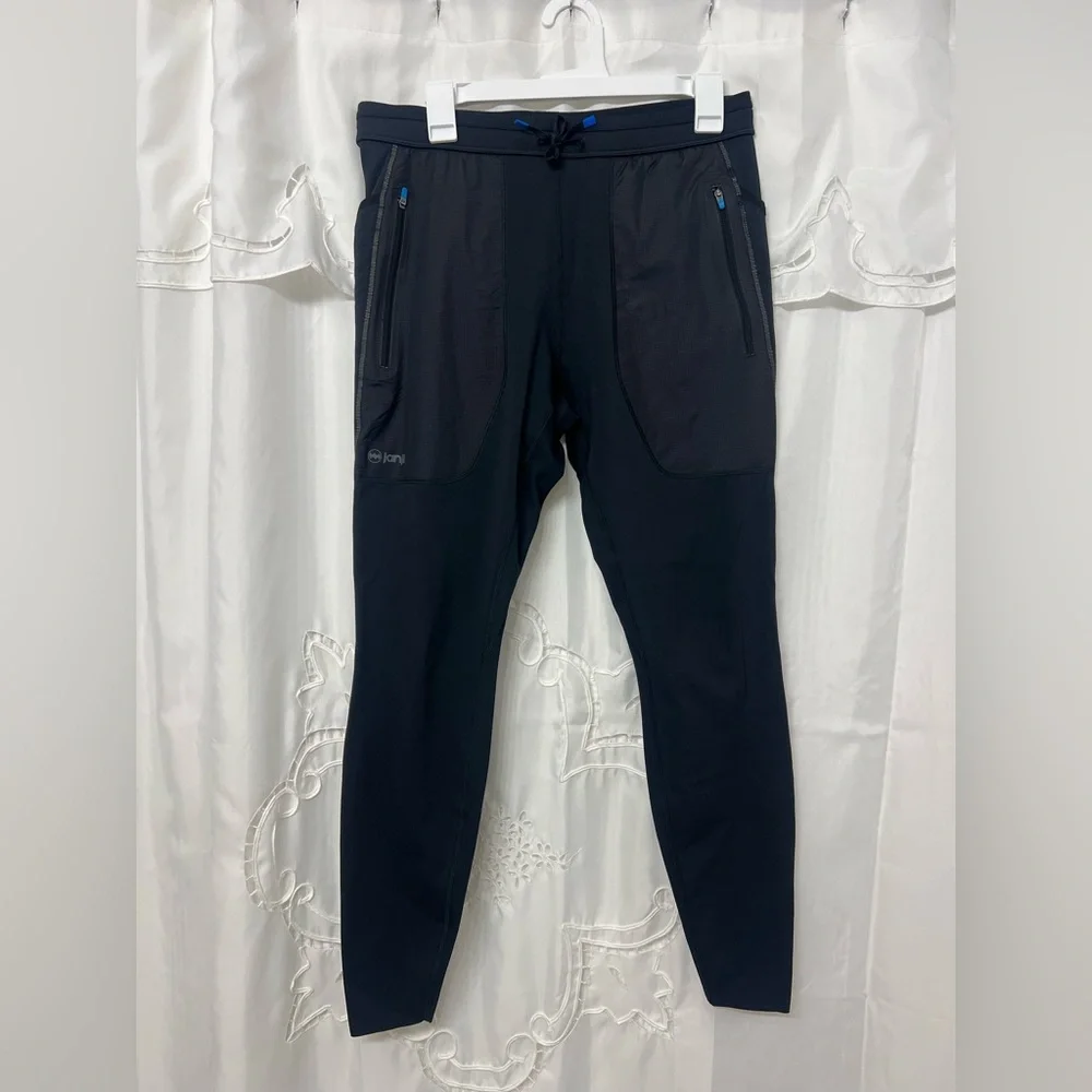 Janji Boreal Fleece Running Tights Men’s Large Black Thermal Trail Zip Pocket - Picture 3 of 13